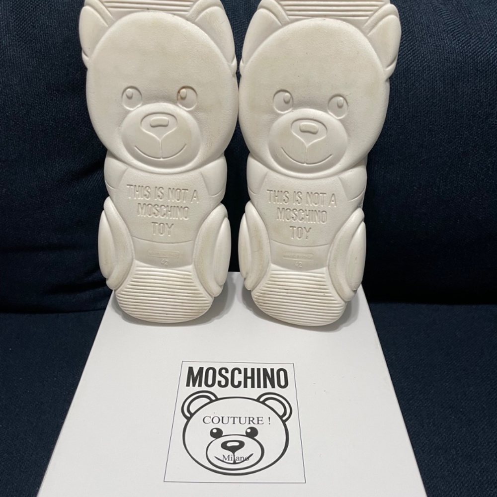 Men’s MOSCHINO Teddy White Fashion Sneakers Trainers Sz EUR 42 US 9 - Picture 6 of 6